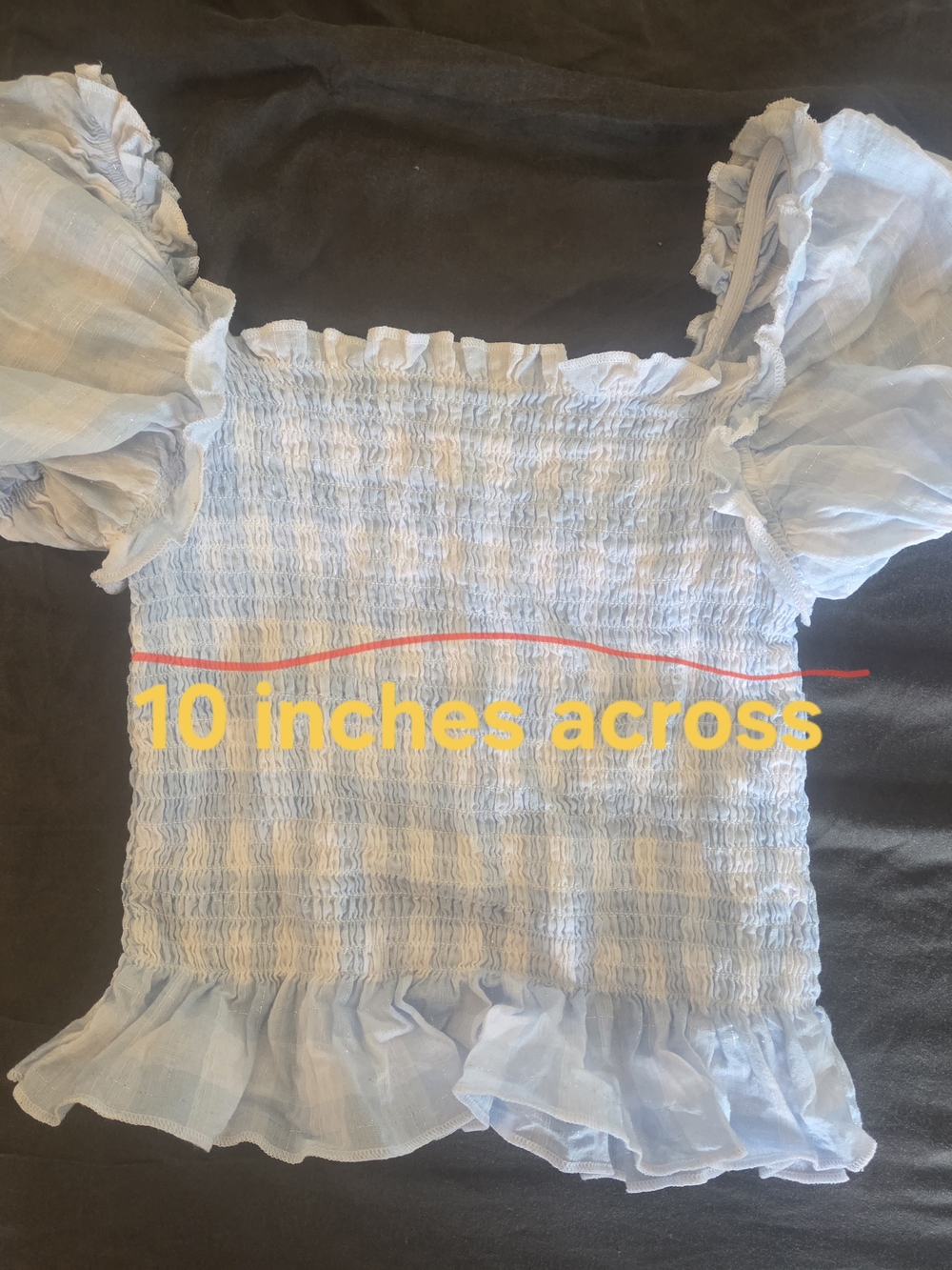 Kids Light Blue Smocked Top with Puff Sleeves